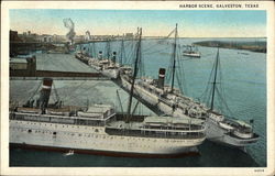 Harbor Scene Galveston, TX Postcard Postcard Postcard