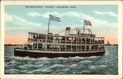 Excursion Boat "Galves" Galveston, TX Postcard Postcard Postcard