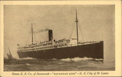 Ocean S. S. Co. of Savannah - "Savannah Line" - S. S. City of St. Louis Postcard