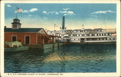 B.C. & A. Steamer "Talbot" at Wharf Cambridge, MD Postcard Postcard Postcard