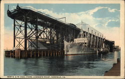 New N. & W. Coal Piers, Lamberts Point, Norfolk, VA. Postcard