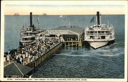 Strs. "Uncatena" and "Gay Head" at boat landing, Oak Bluffs, Mass Massachusetts Postcard Postcard Postcard
