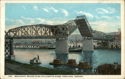 Broadway Bridge over Willamette River Portland, OR Postcard Postcard Postcard