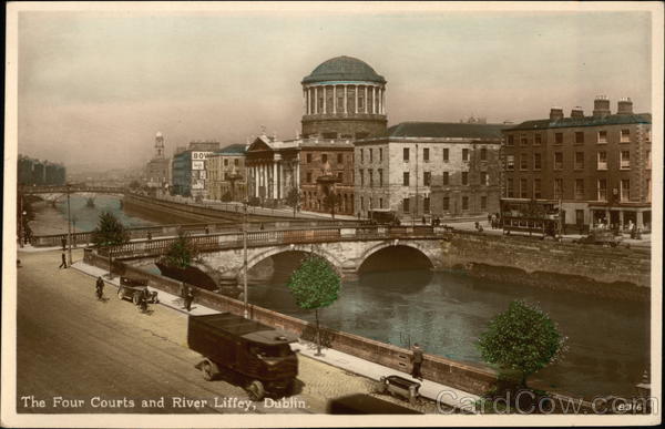 The Four Courts and River Liffey Dublin Ireland
