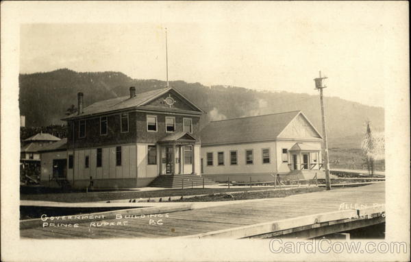 Dock View of Government Buildings Prince Rupert BC Canada