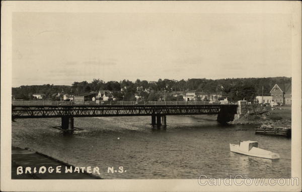 View of Town and Bridge Bridgewater NS Canada Nova Scotia