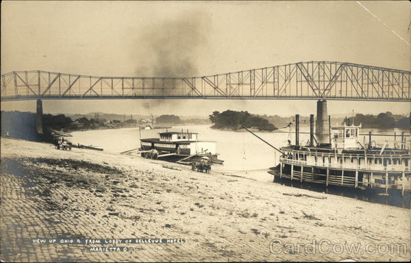 View of Ohio R. From Lobby of Bellevue Hotel Marietta