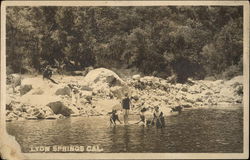 Bathers in the Spring Lyon Springs, CA Postcard Postcard Postcard