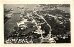 Aerial View of Buzzards Bay at Cape Cod Bourne, MA Postcard Postcard Postcard