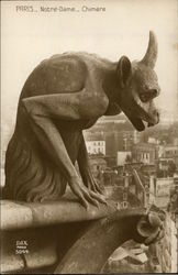 Gargoyle at Notre-Dame Postcard