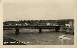 View of Town and Bridge Bridgewater, NS Canada Nova Scotia Postcard Postcard Postcard