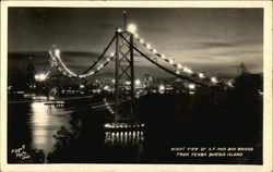 Night View of San Francisco and Bay Bridge Postcard