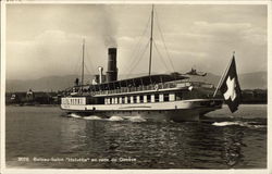 Bateau-Salon "Helvetie" on Rade de Geneve Geneva, Switzerland Postcard Postcard Postcard