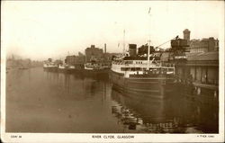 View of Boats Docked on the River Clyde Postcard