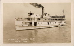 Statue of Liberty Boat Postcard