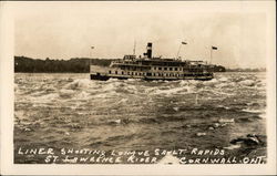 Liner Shooting Longue Salt Rapids, St. Lawrence River Postcard