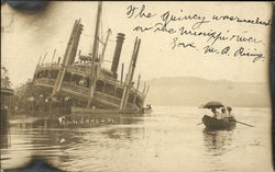 Wreck of The Quincy in the Mississippi River Postcard