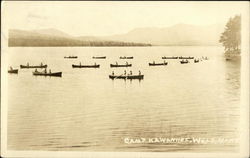 Canoes at Camp Kawanhee Postcard