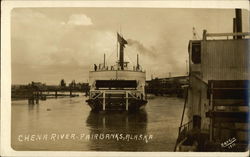 Ferry Arriving on the Chena River Fairbanks, AK Postcard Postcard Postcard