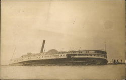 John H. Starin Shipwrecked at Bridgeport Harbor Postcard