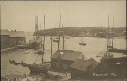 Boats in Harbor Rockport, ME Postcard Postcard Postcard