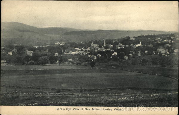 Bird's Eye View of Town, Looking West New Milford Connecticut