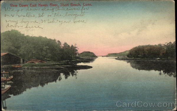 View Down East Haven River Short Beach Connecticut