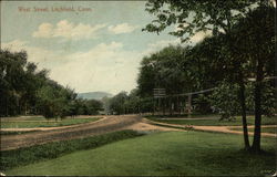 Looking Along West Street Litchfield, CT Postcard Postcard Postcard