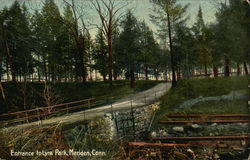 Entrance to Lyra Park Meriden, CT Postcard Postcard Postcard