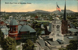 Bird's Eye View of Town Meriden, CT Postcard Postcard Postcard