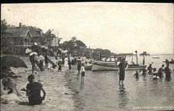 Bathers at Shore Front Postcard