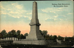 Nathan Hale Monument Postcard