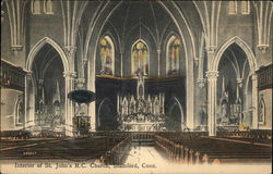 Interior of St. John's R.C. Church Stamford, CT Postcard Postcard Postcard