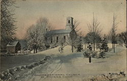 Congregational Church in the Snow Postcard