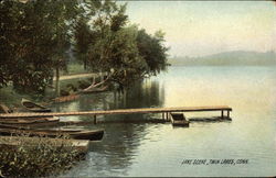 Lake Scene Twin Lakes, CT Postcard Postcard Postcard