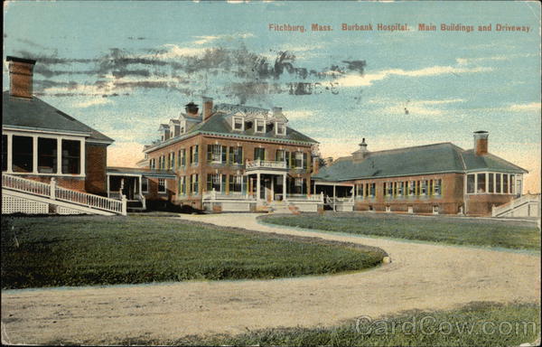 Burbank Hospital - Main Buildings and Drive Fitchburg Massachusetts