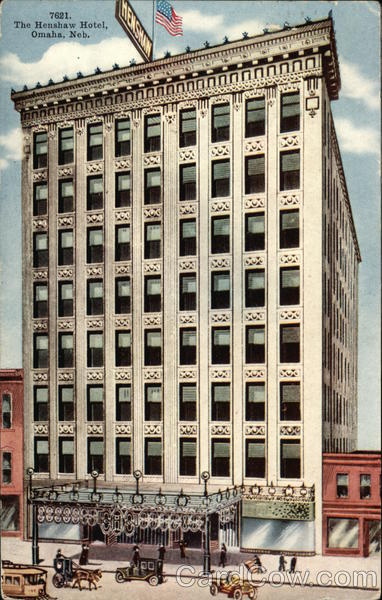 The Henshaw Hotel Omaha Ne Postcard