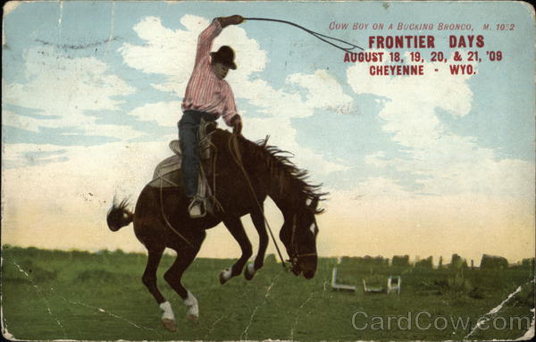 Cow Boy on a Bucking Bronco Cheyenne Wyoming
