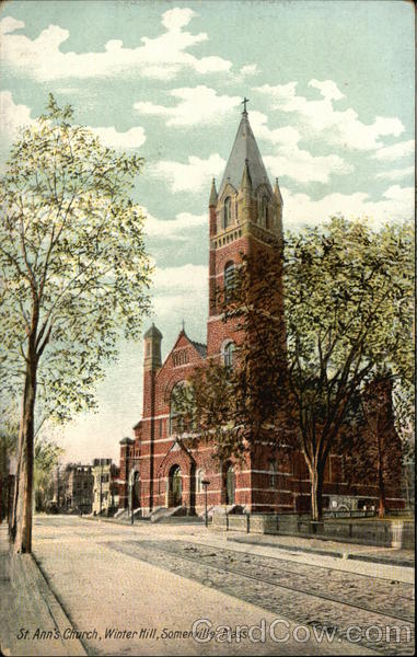 St. Ann's Church, Winter Hill Somerville, Ma Postcard