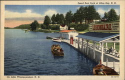 Speed Baot Dock on Lake Winnipesaukee Alton Bay, NH Postcard Postcard Postcard