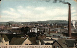 Bird's Eye View of Amasky Mills Manchester, NH Postcard Postcard Postcard