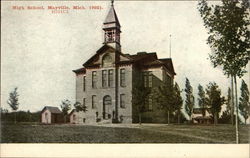 Street View of High School Mayville, MI Postcard Postcard Postcard