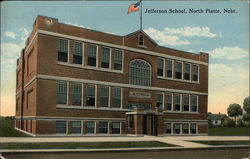 Street View of Jefferson School Postcard