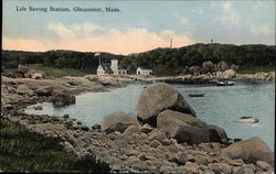 Water View of Life Saving Station Gloucester, MA Postcard Postcard Postcard