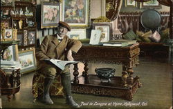 Paul de Longpre at Home Postcard