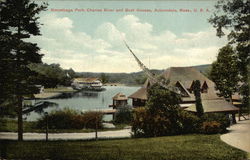 Norumbega Park, Charles River and Boat Houses Postcard