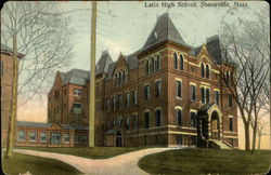 Latin High School and Grounds Somerville, MA Postcard Postcard Postcard
