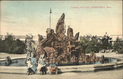 Fountain, Fort Park Postcard
