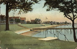 View of Beach and Cottages Postcard