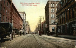 Main Street, Looking North Bridgeport, CT Postcard Postcard Postcard